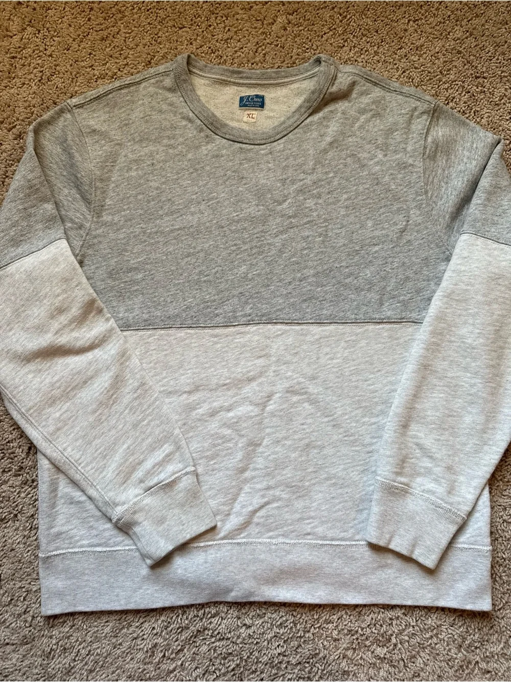 J. Crew Men’s Two-Tone Light and Medium Gray Crewneck Sweater